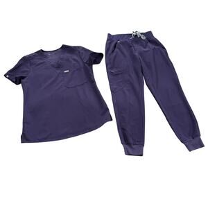 FIGS Purple Shadow Scrubs Set - Zamora Jogger (XS/P) & Catarina Top (XS)